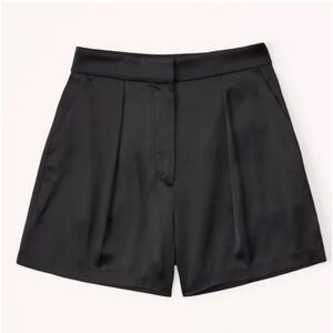 Abercrombie High Rise Satin Shorts in Black